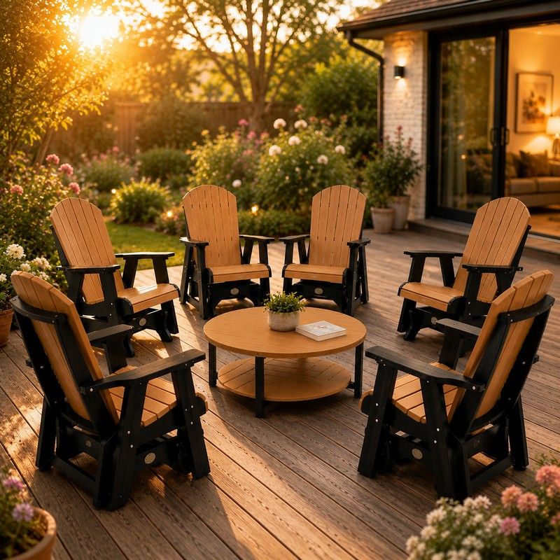 Infinity Living Poly Lumber Set of 6 Fan Back Single Gliders