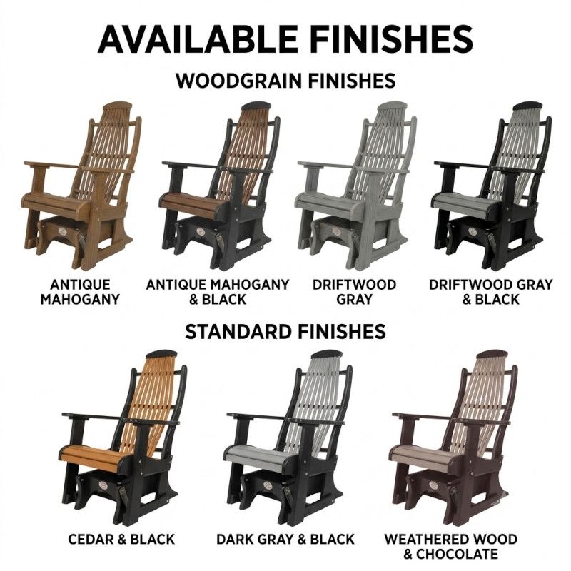 Infinity Living Poly Lumber Blue Ridge Single Glider