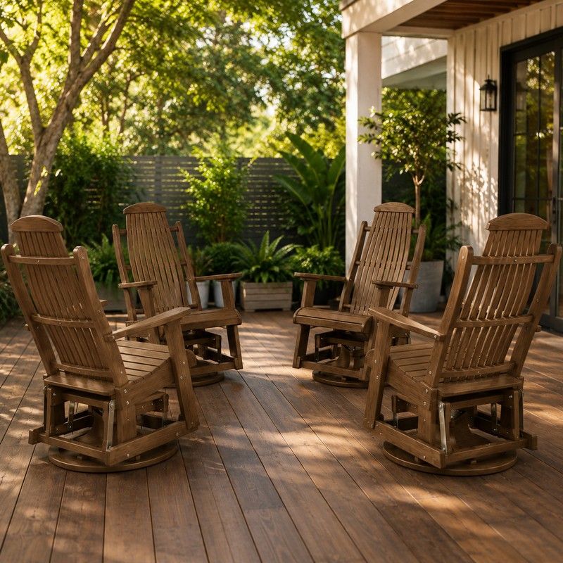 Infinity Living Poly Lumber Set of 4 Blue Ridge Swivel Gliders