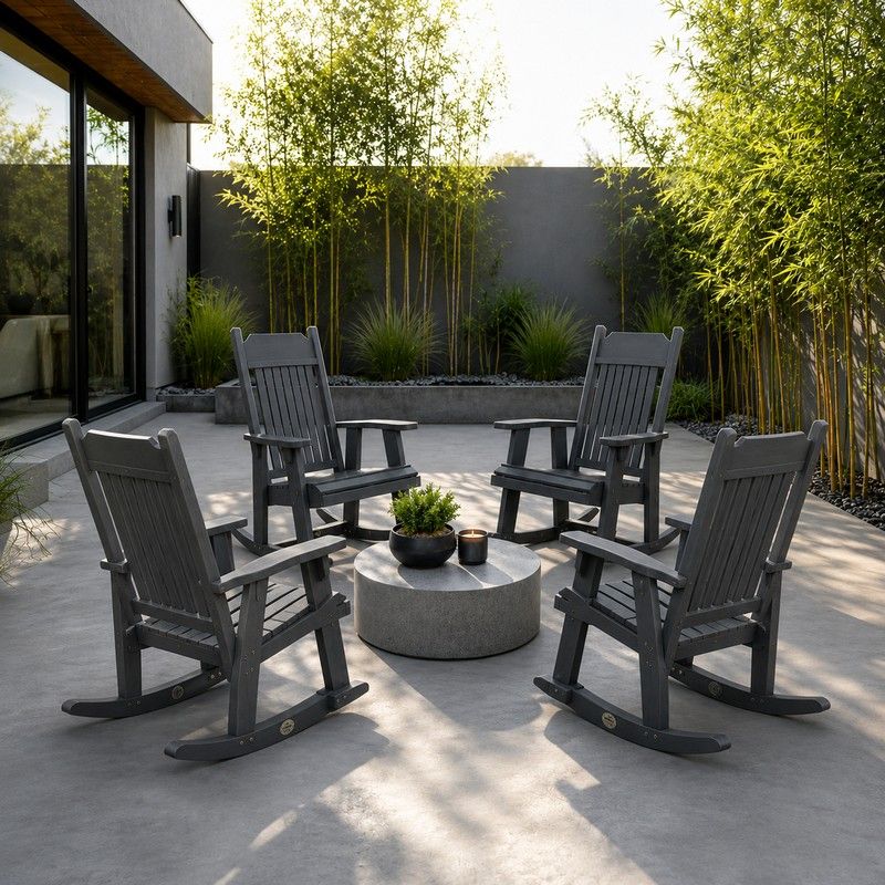 Infinity Living Poly Lumber Set of 4 Carolina Rocker Chairs