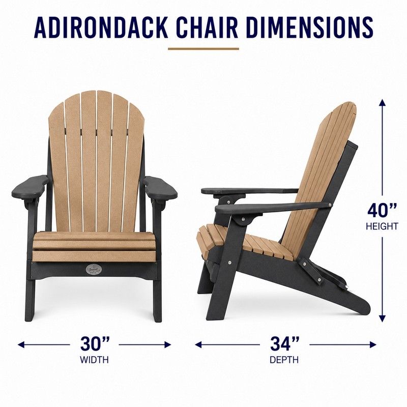 Infinity Living Poly Lumber Set with 2 Fan Back Adirondack Folding Chairs End Table