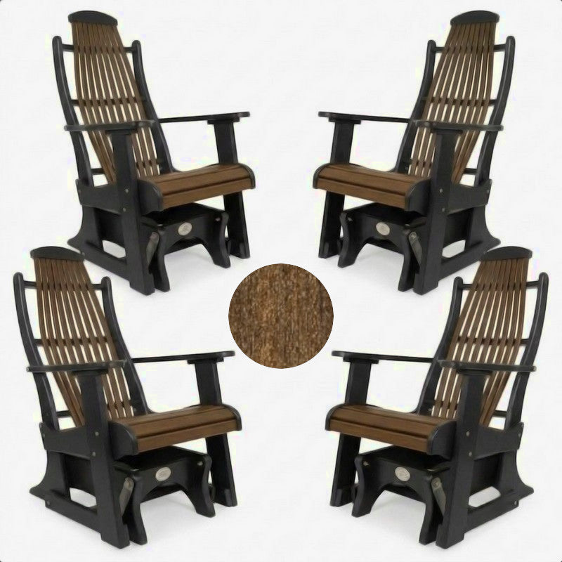 Infinity Living Poly Lumber Set of 4 Blue Ridge Single Gliders