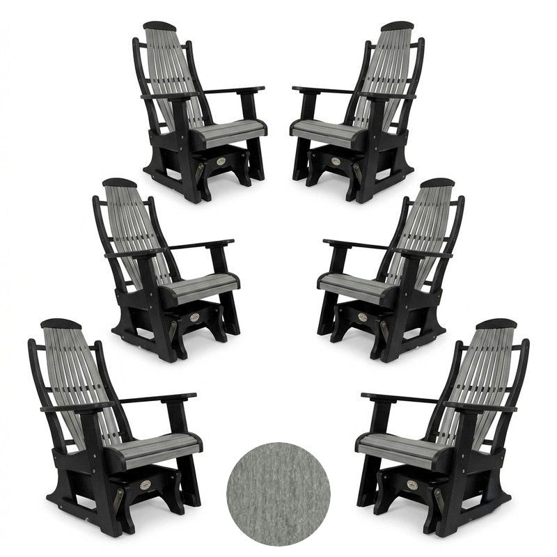 Infinity Living Poly Lumber Set of 6 Blue Ridge Single Gliders