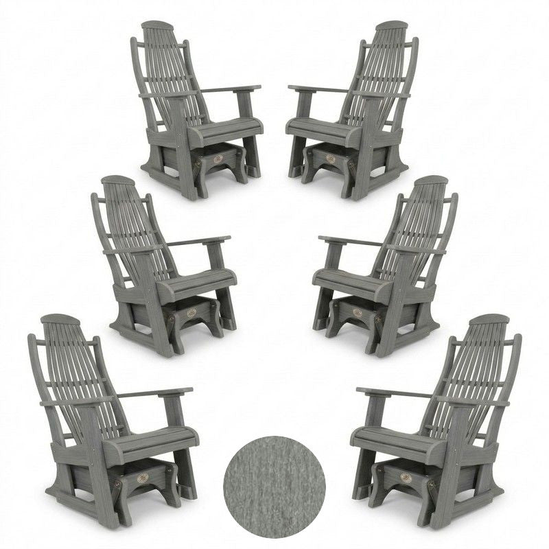 Infinity Living Poly Lumber Set of 6 Blue Ridge Single Gliders