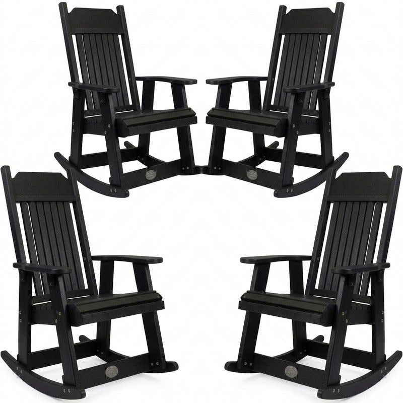 Outdoor Poly Furniture Set of 4 Carolina Rocker Chairs by Buck USA