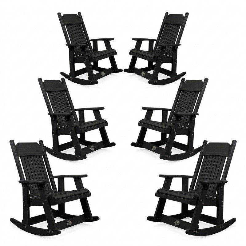 Infinity Living Poly Lumber Set of 6 Carolina Rocker Chairs