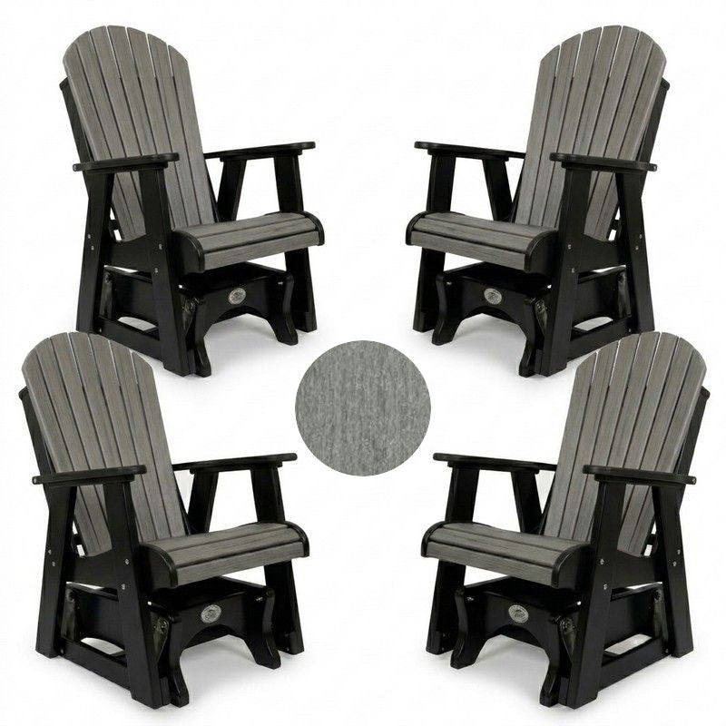 Infinity Living Poly Lumber Set of 4 Fan Back Single Gliders