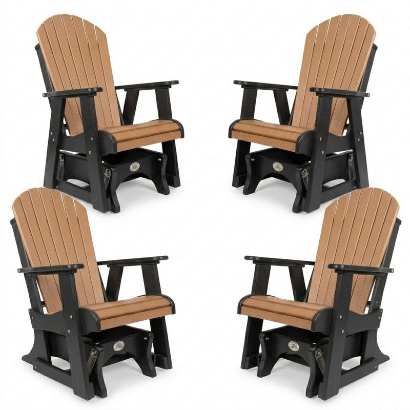 Infinity Living Poly Lumber Set of 4 Fan Back Single Gliders