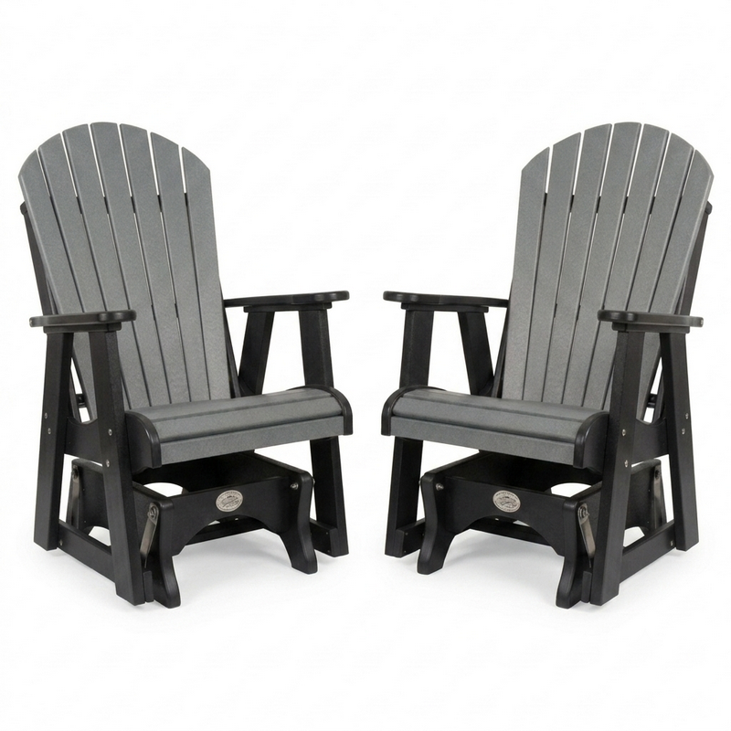 Infinity Living Poly Lumber Set of 2 Fan Back Single Gliders