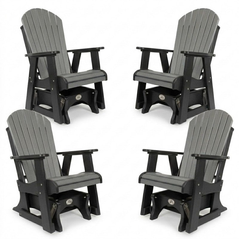 Infinity Living Poly Lumber Set of 4 Fan Back Single Gliders
