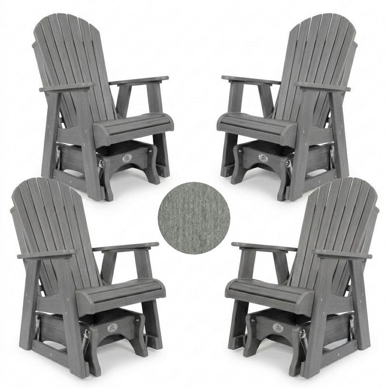 Infinity Living Poly Lumber Set of 4 Fan Back Single Gliders