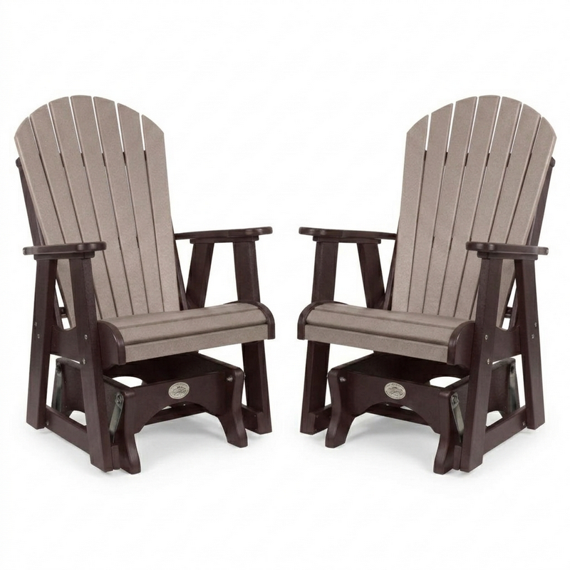 Infinity Living Poly Lumber Set of 2 Fan Back Single Gliders