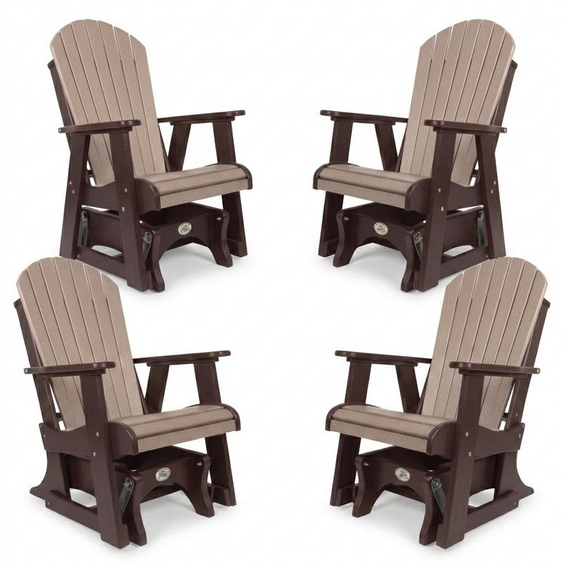 Infinity Living Poly Lumber Set of 4 Fan Back Single Gliders