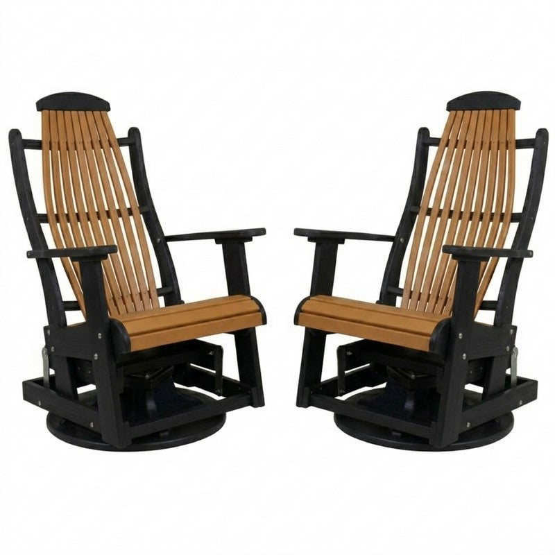 Infinity Living Poly Lumber Set of 2 Blue Ridge Swivel Gliders