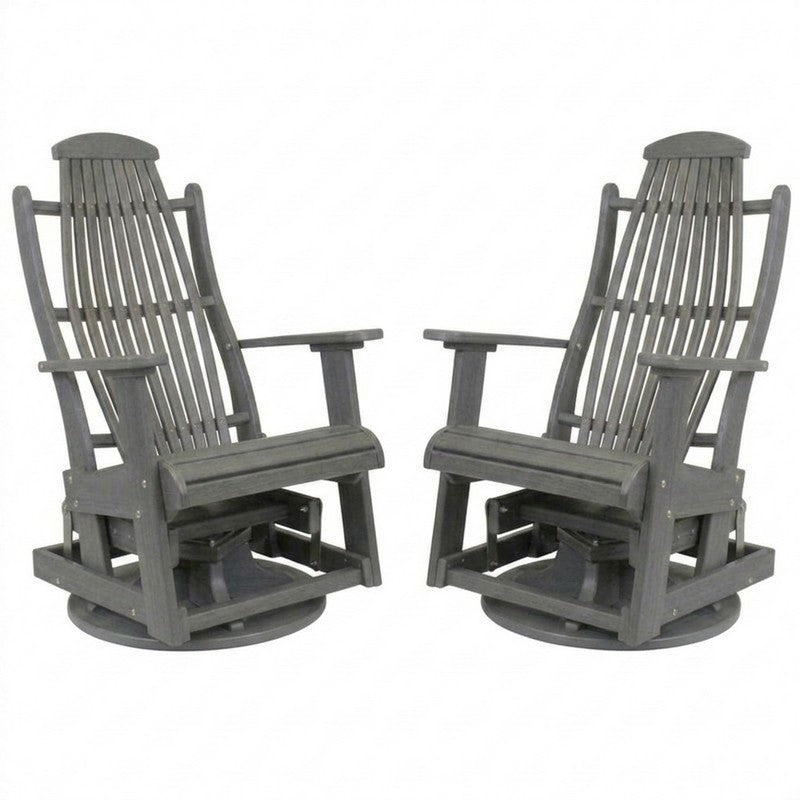 Infinity Living Poly Lumber Set of 2 Blue Ridge Swivel Gliders