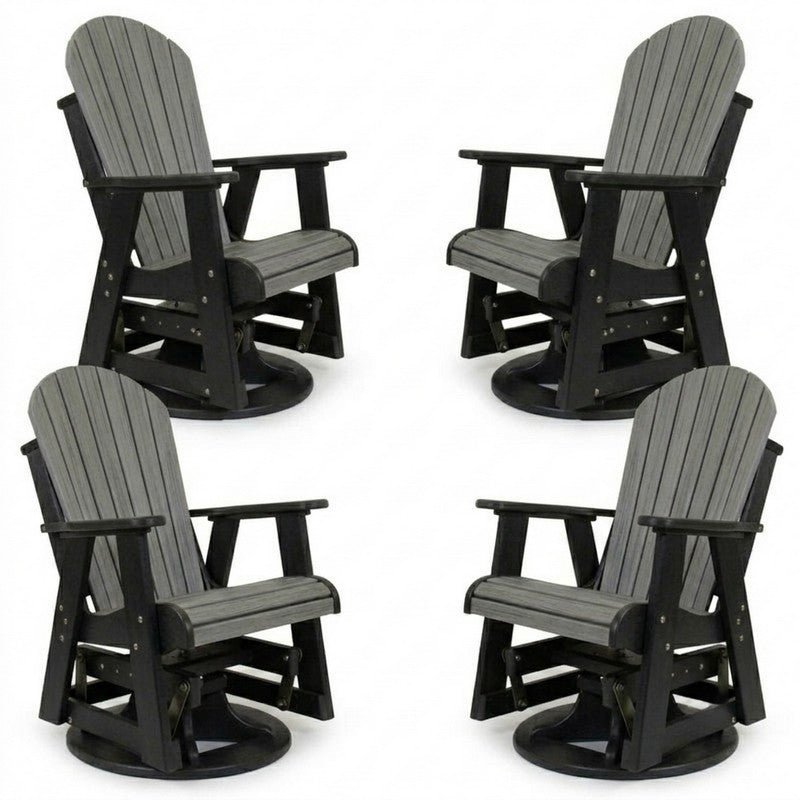 Infinity Living Poly Lumber Set of 4 Fan Back Swivel Gliders