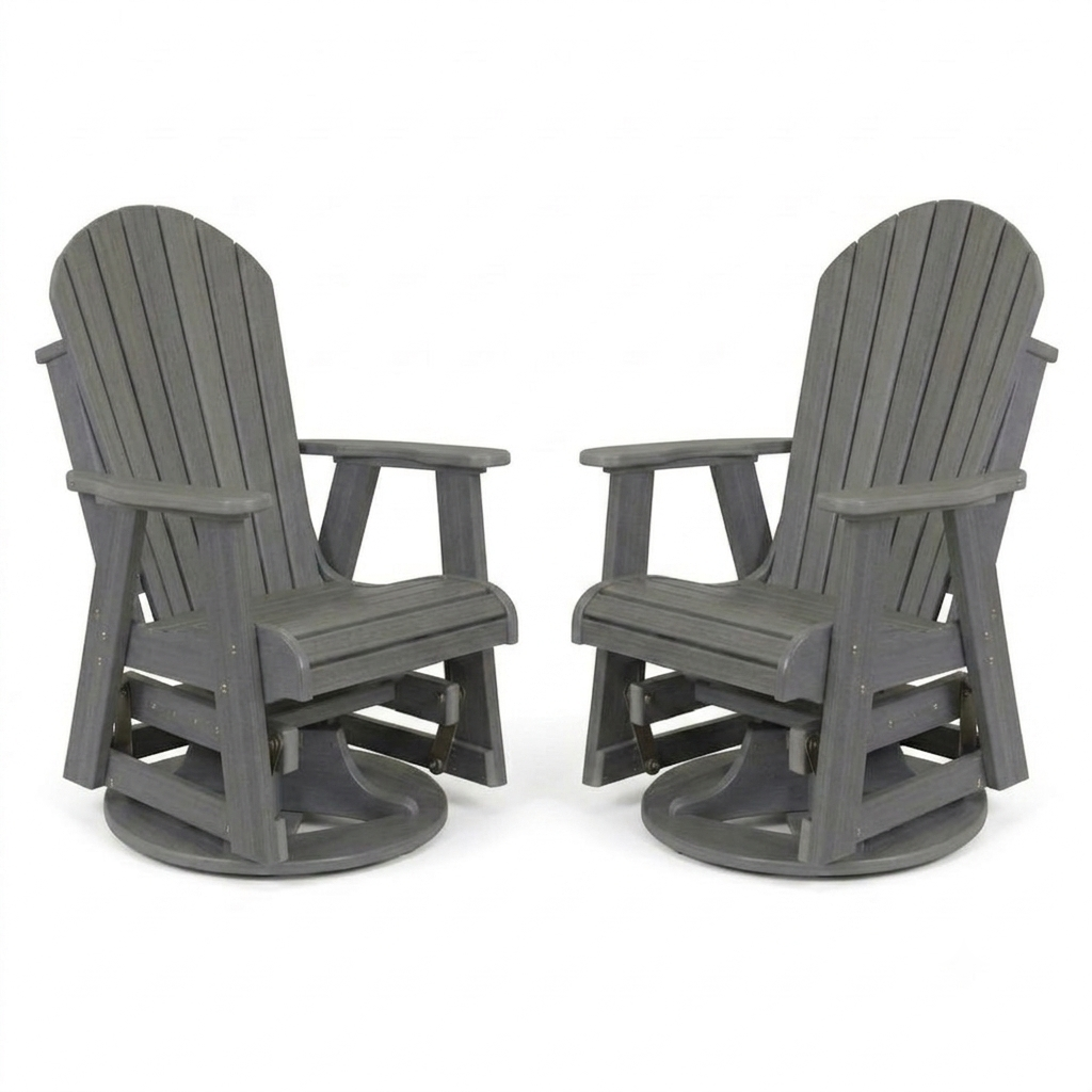 Infinity Living Poly Lumber Set of 2 Fan Back Swivel Gliders