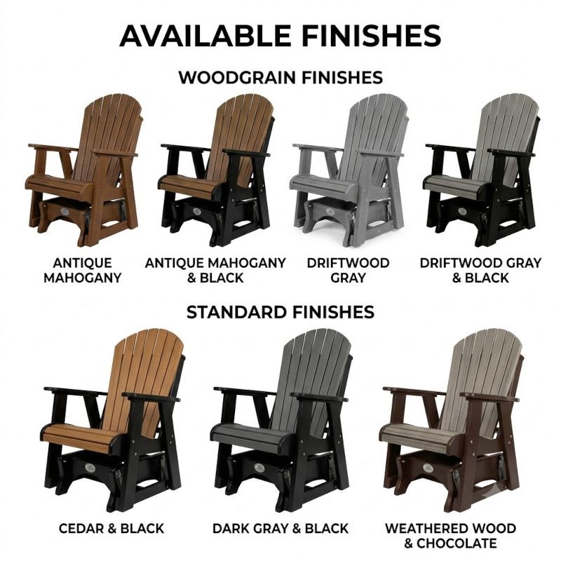 Infinity Living Poly Lumber Set with 2 Fan Back Single Gliders End Table