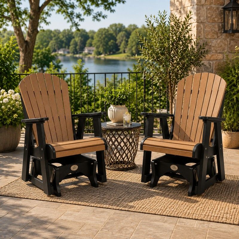 Infinity Living Poly Lumber Set of 2 Fan Back Single Gliders
