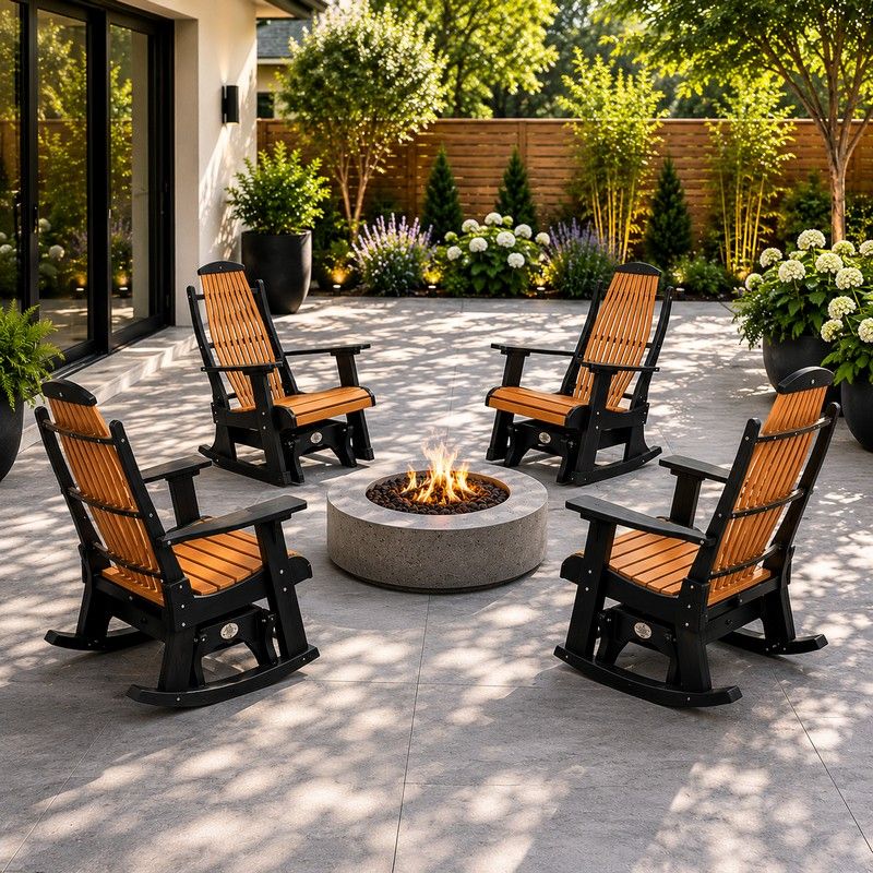Infinity Living Poly Lumber Set of 4 Blue Ridge Single Gliders