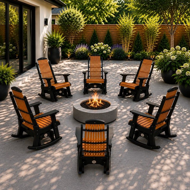 Infinity Living Poly Lumber Set of 6 Blue Ridge Single Gliders