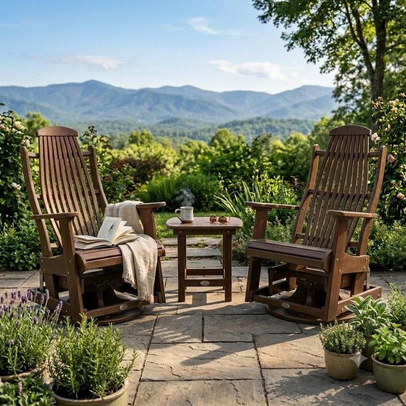 Infinity Living Poly Lumber Blue Ridge Swivel Glider