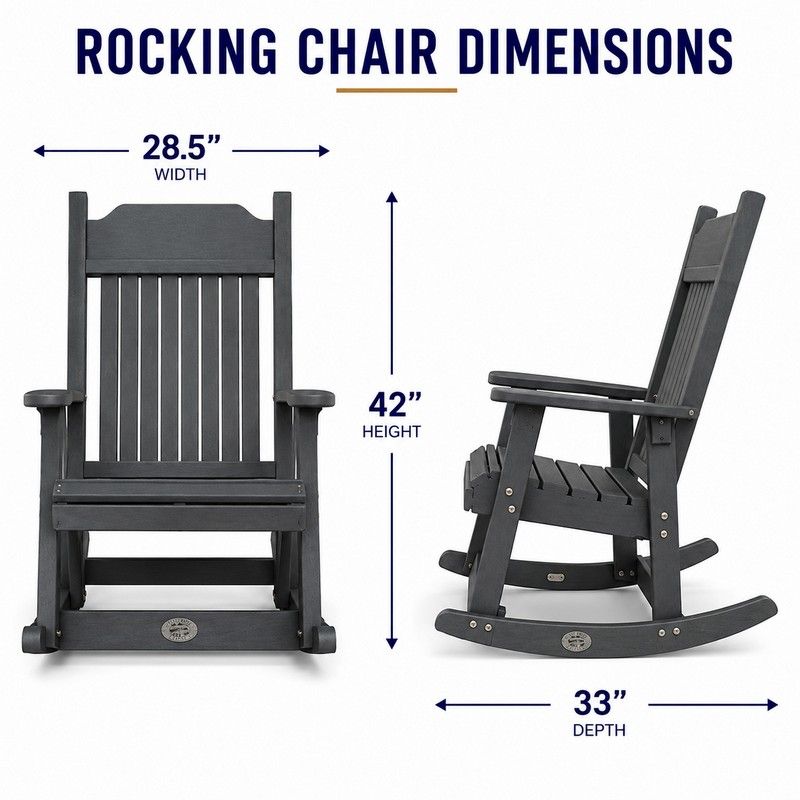 Infinity Living Poly Lumber Set of 4 Carolina Rocker Chairs