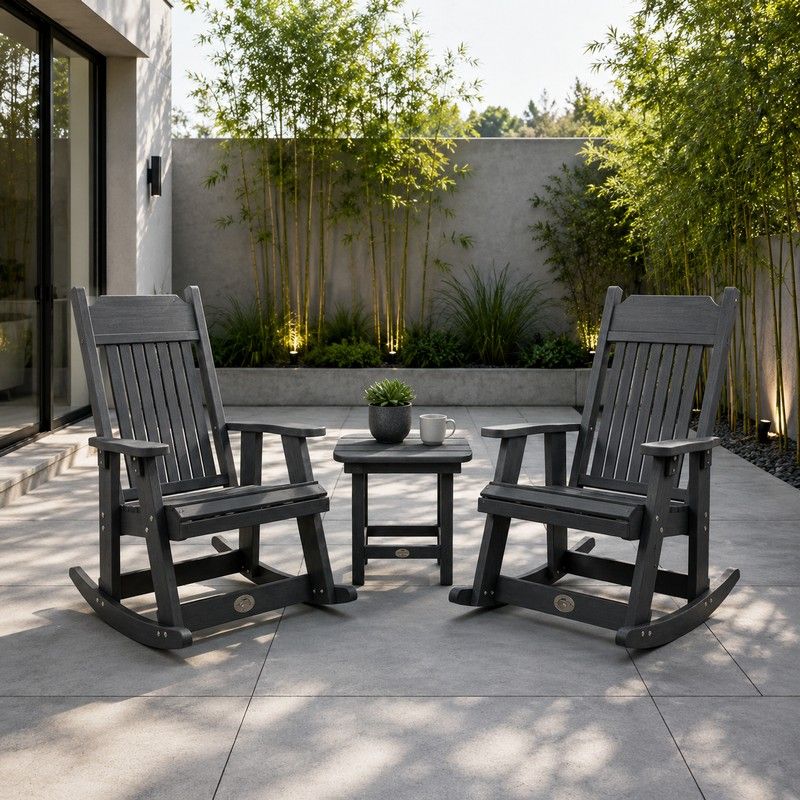 Infinity Living Poly Lumber Set with 2 Carolina Rocker Chairs End Table