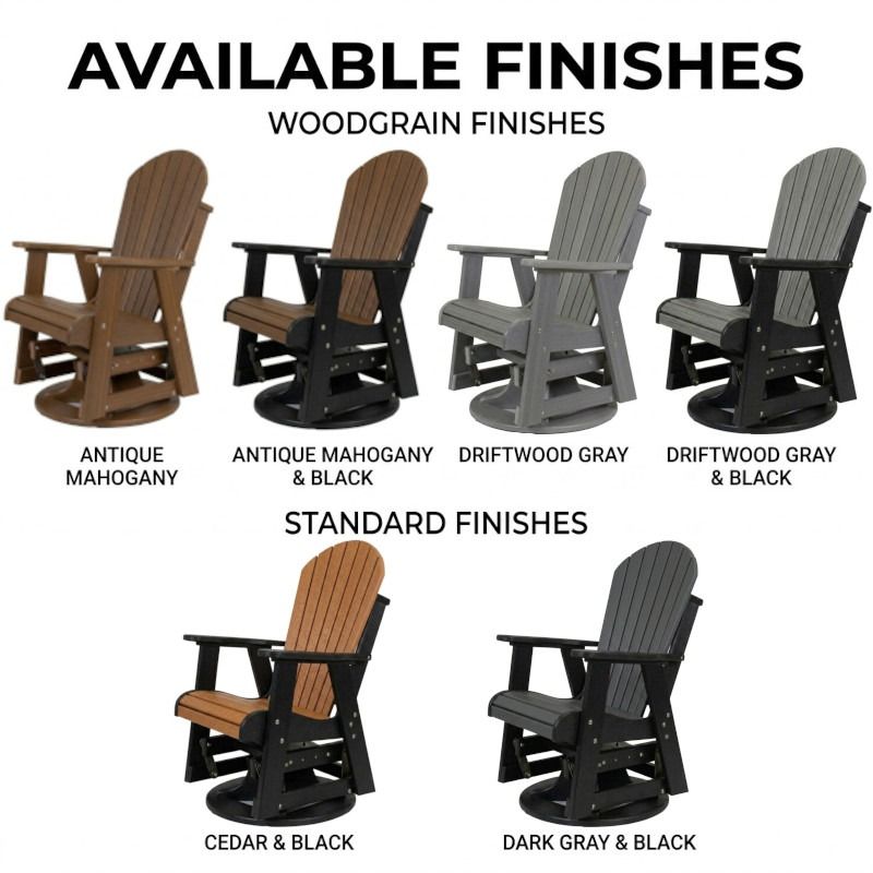 Infinity Living Poly Lumber Fan Back Swivel Glider
