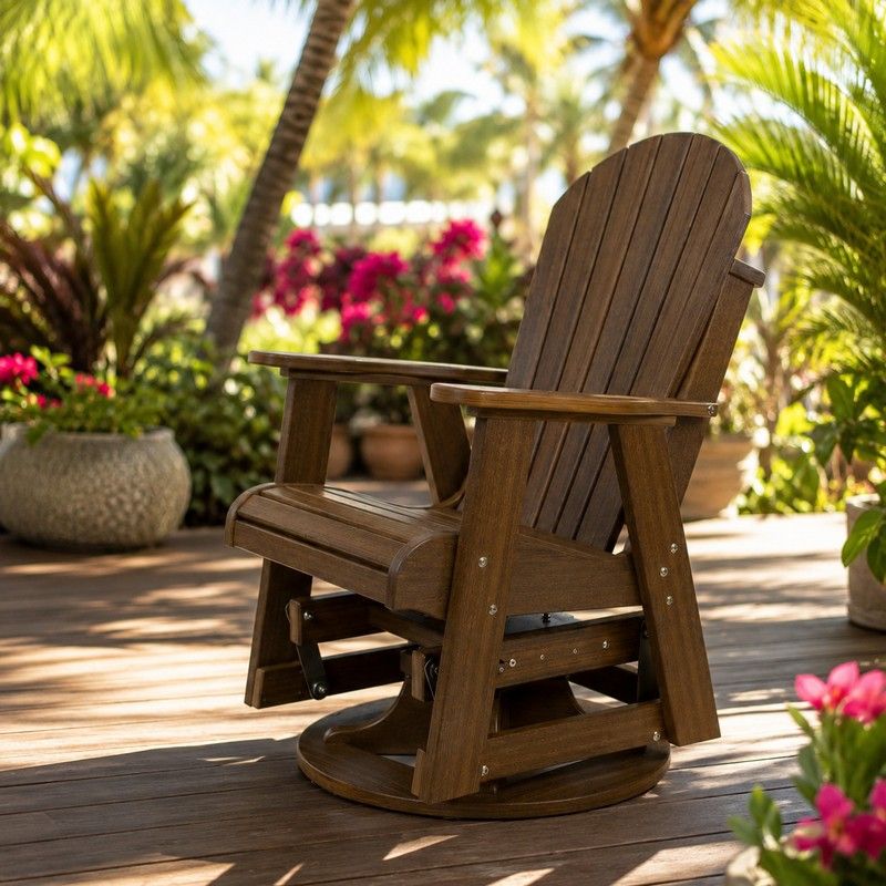 Infinity Living Poly Lumber Set of 4 Fan Back Swivel Gliders