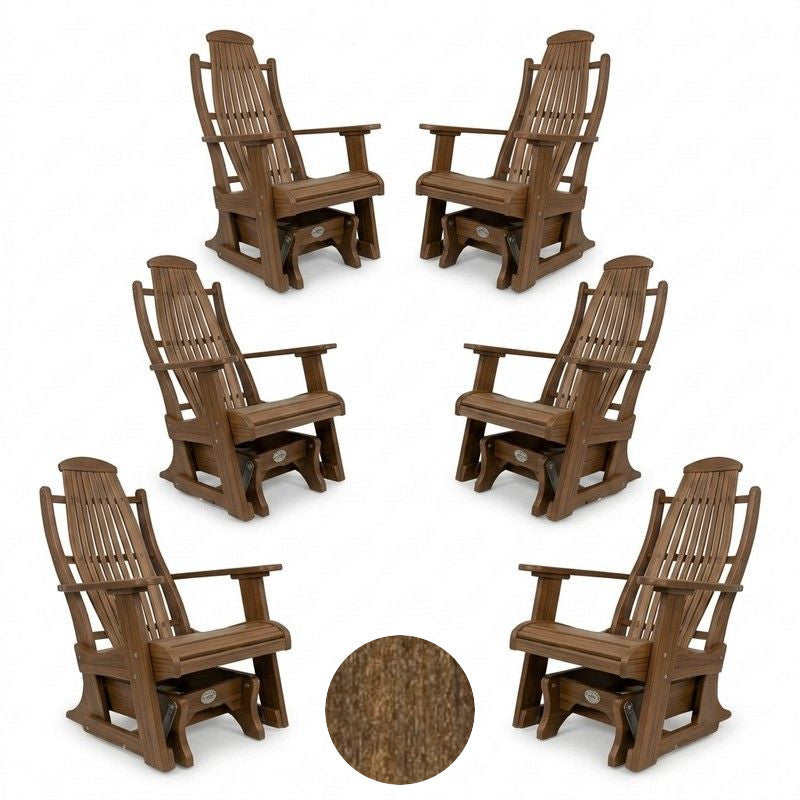 Infinity Living Poly Lumber Set of 6 Blue Ridge Single Gliders