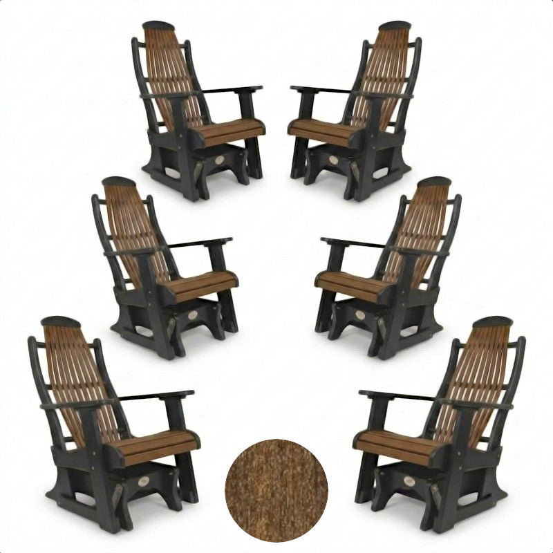 Infinity Living Poly Lumber Set of 6 Blue Ridge Single Gliders