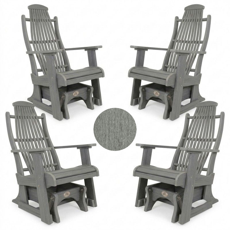 Infinity Living Poly Lumber Set of 4 Blue Ridge Single Gliders