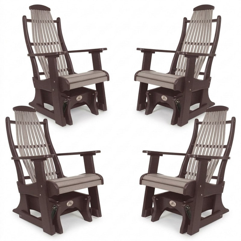 Infinity Living Poly Lumber Set of 4 Blue Ridge Single Gliders