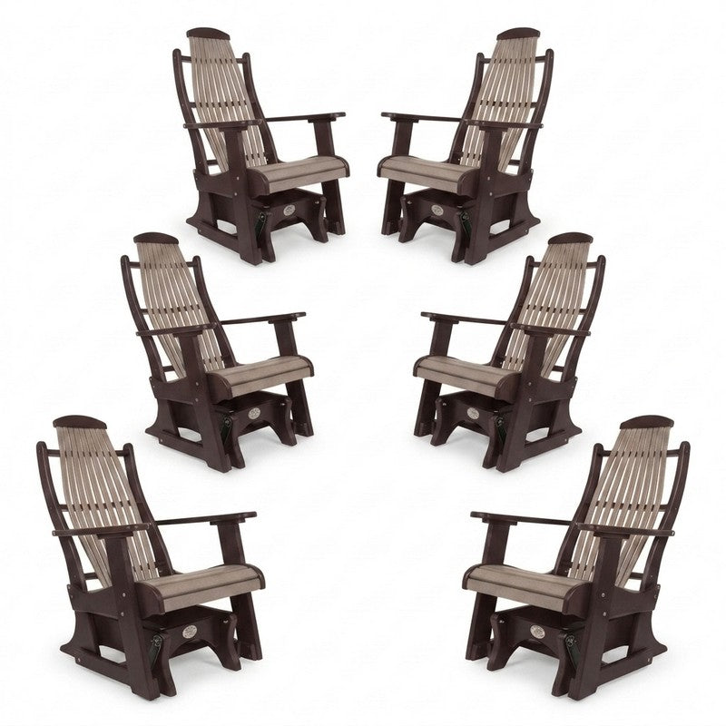 Infinity Living Poly Lumber Set of 6 Blue Ridge Single Gliders