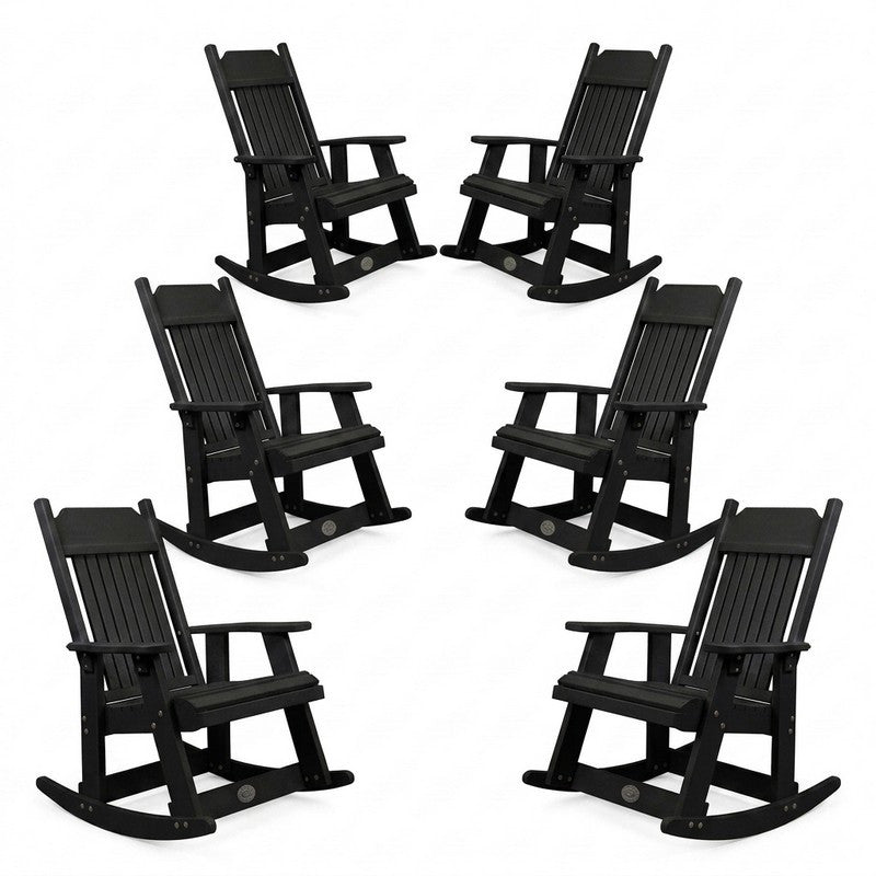 Outdoor Poly Furniture Set of 6 Carolina Rocker Chairs by Buck USA