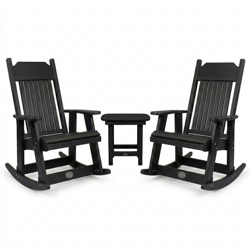 Infinity Living Poly Lumber Set with 2 Carolina Rocker Chairs End Table