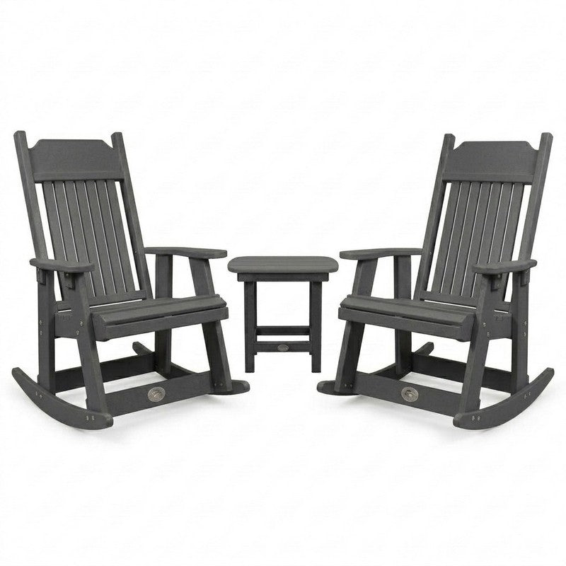 Infinity Living Poly Lumber Set with 2 Carolina Rocker Chairs End Table