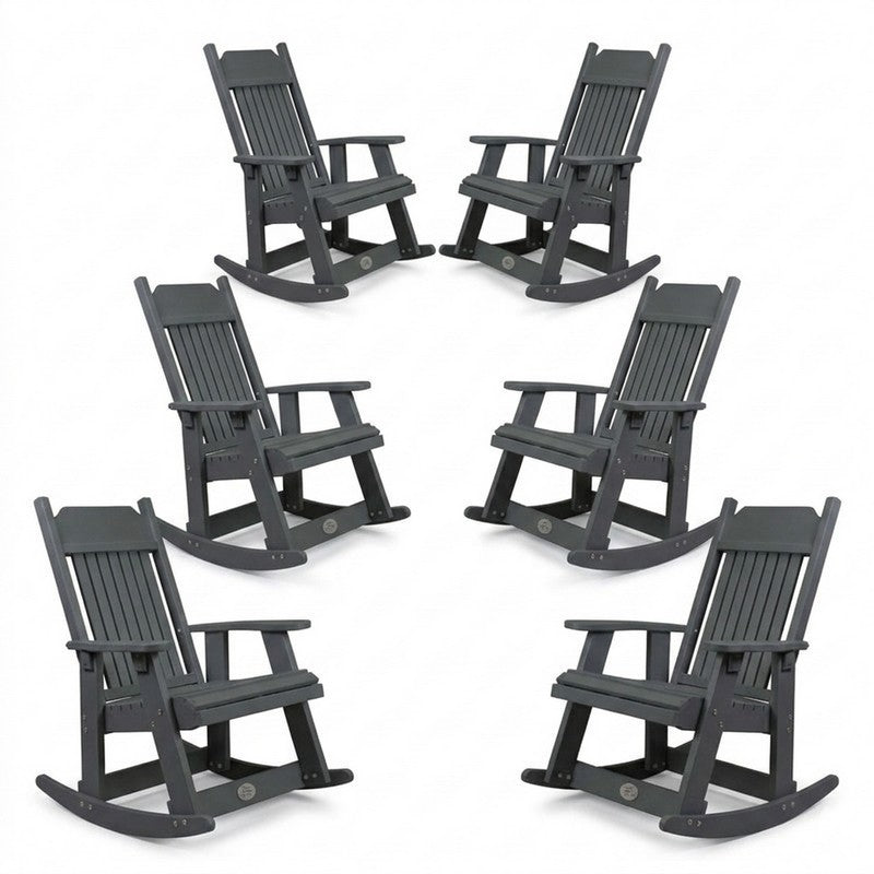 Infinity Living Poly Lumber Set of 6 Carolina Rocker Chairs