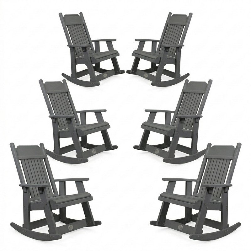Infinity Living Poly Lumber Set of 6 Carolina Rocker Chairs