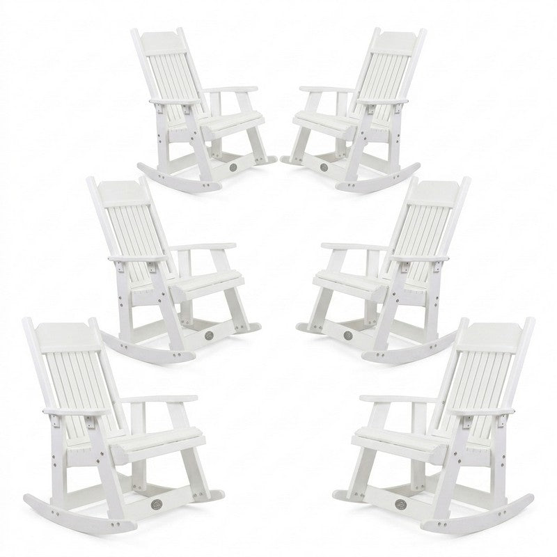 Infinity Living Poly Lumber Set of 6 Carolina Rocker Chairs