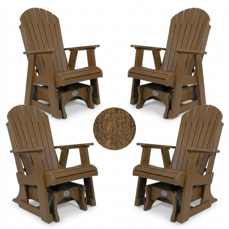 Infinity Living Poly Lumber Set of 4 Fan Back Single Gliders