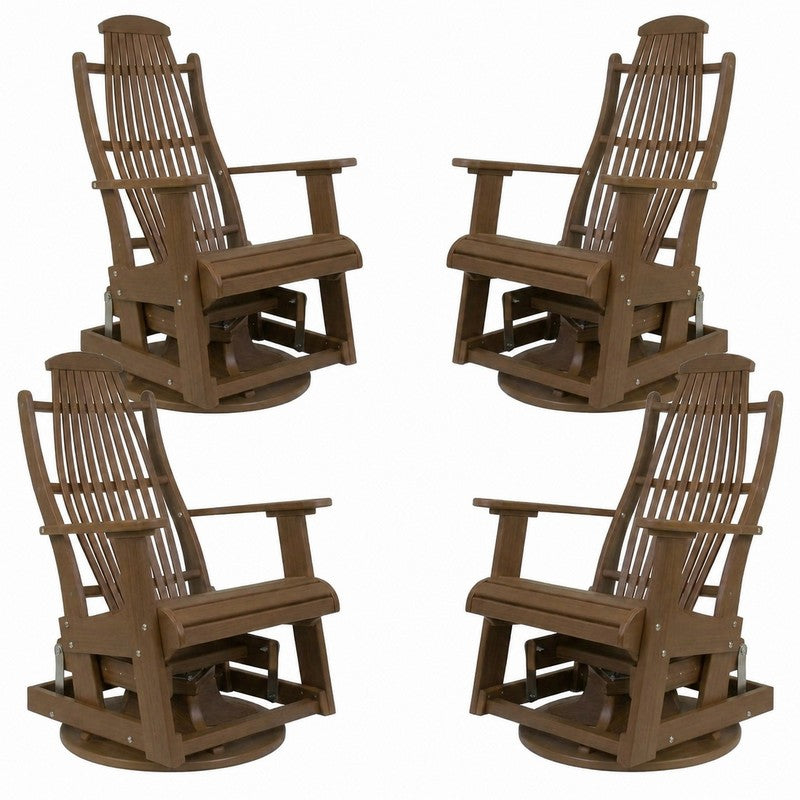 Infinity Living Poly Lumber Set of 4 Blue Ridge Swivel Gliders