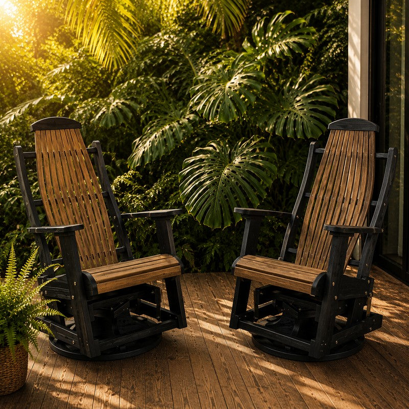 Infinity Living Poly Lumber Set of 2 Blue Ridge Swivel Gliders