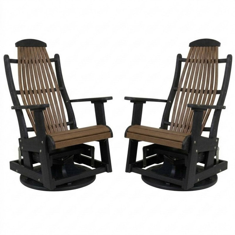 Infinity Living Poly Lumber Set of 2 Blue Ridge Swivel Gliders