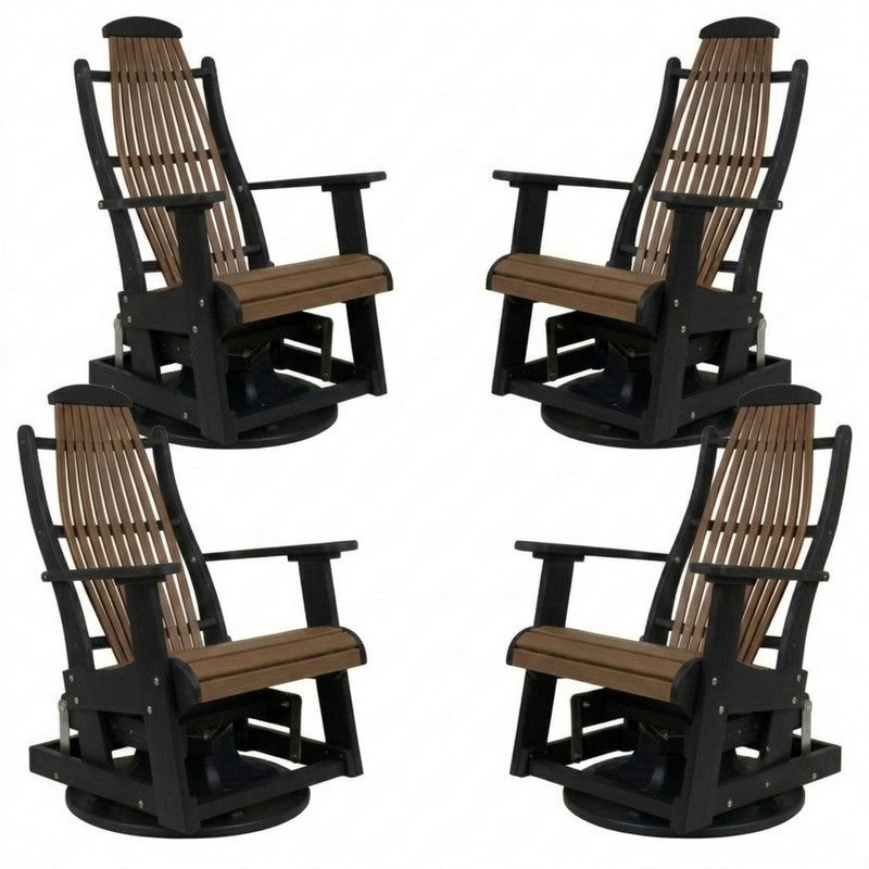Infinity Living Poly Lumber Set of 4 Blue Ridge Swivel Gliders