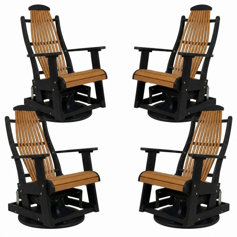 Infinity Living Poly Lumber Set of 4 Blue Ridge Swivel Gliders