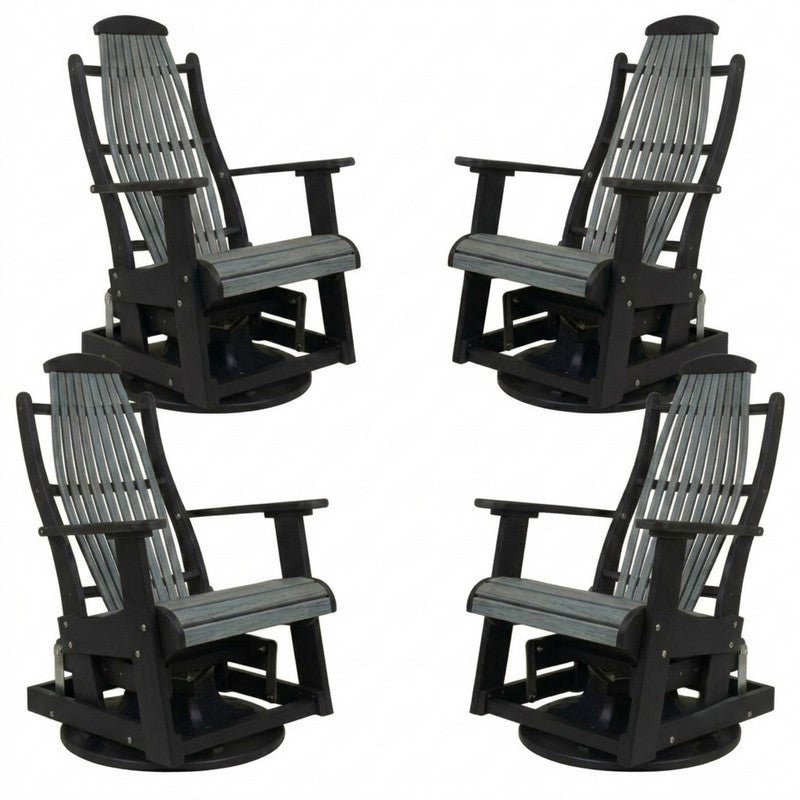 Infinity Living Poly Lumber Set of 4 Blue Ridge Swivel Gliders