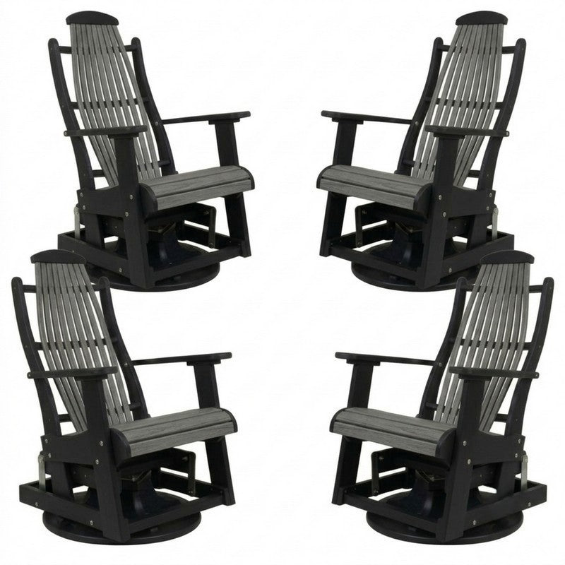 Infinity Living Poly Lumber Set of 4 Blue Ridge Swivel Gliders