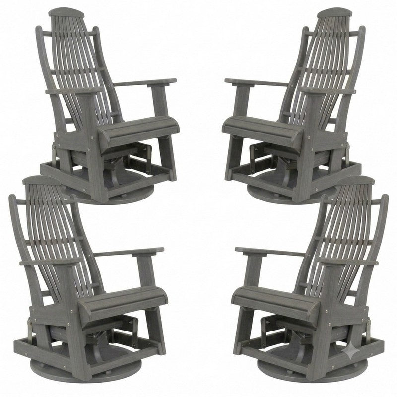 Infinity Living Poly Lumber Set of 4 Blue Ridge Swivel Gliders